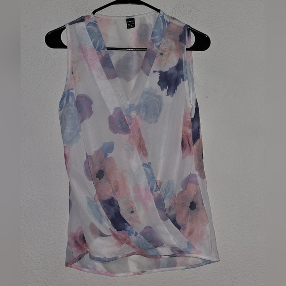 Shein women's wrap sleevesless top in size medium color purple and blue … - Picture 5 of 9